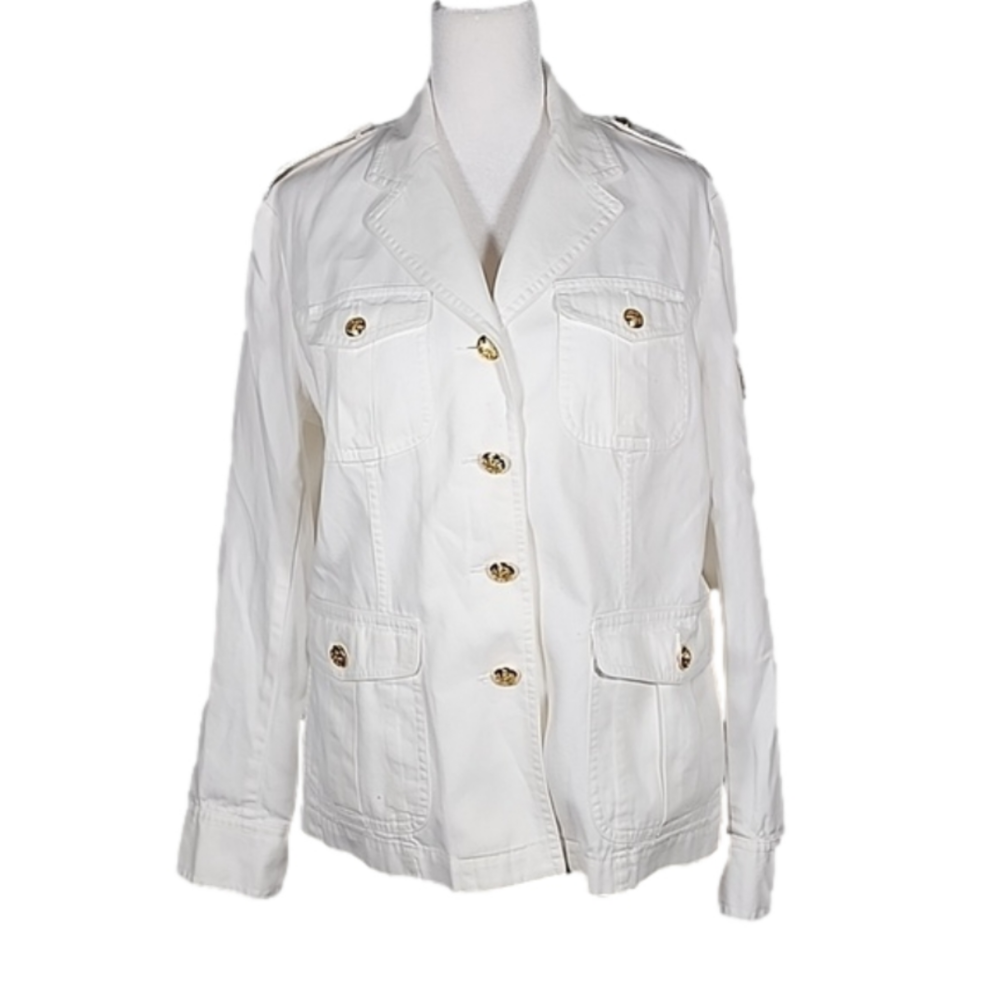 🤍 Ralph Lauren officer utility jacket gold crest buttons